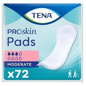 TENA ProSkin Moderate Unisex Incontinent Pad Regular 11", Moderate, 72 Ct